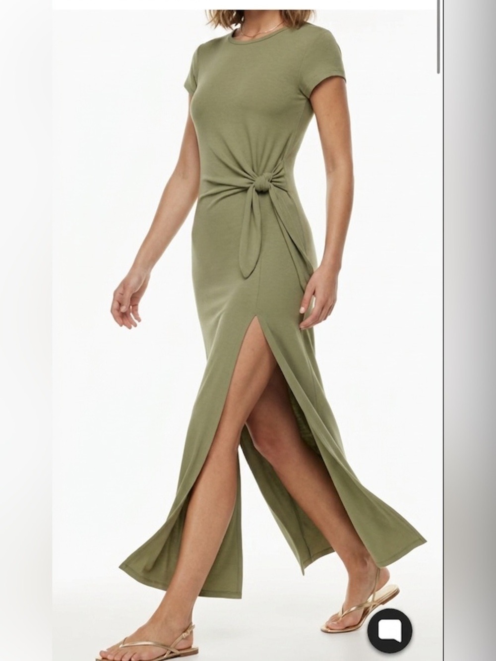 Wilfred Olive Side-Tie Maxi Dress Medium